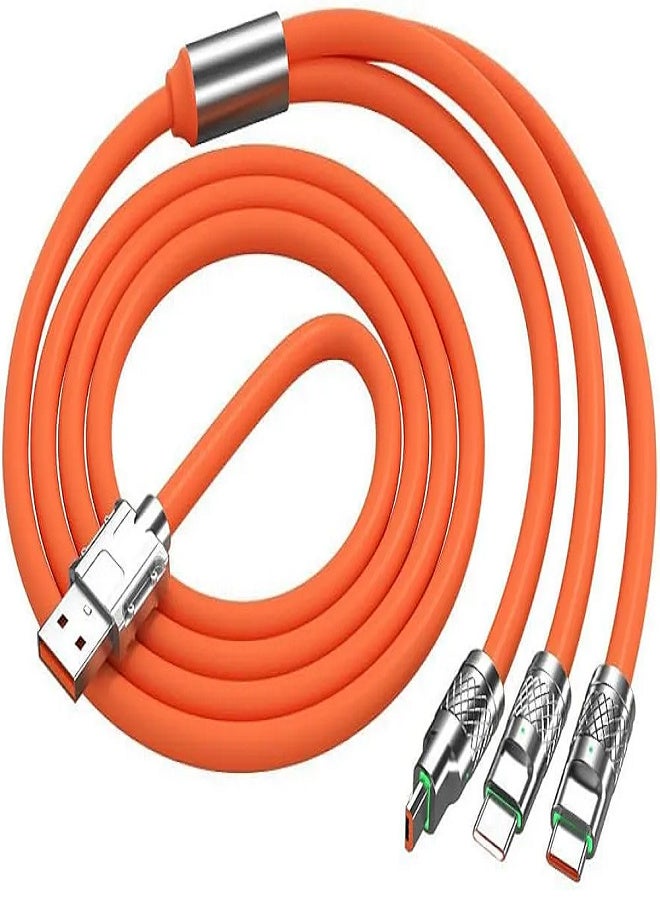 سيندم Sendem M69 كابل شحن ثلاثي الرأس 3 في 1، 120وات شحن سريع لجميع الهواتف - Image 1